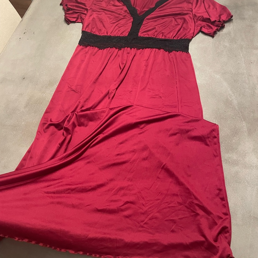 Elegant Red and Black Dress